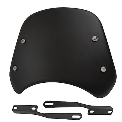Metal Universal Motorcycle Windshield Wind Deflector Windscreen Front Flyscreen with Mount for Motorbike 5"-7" LED Headlight