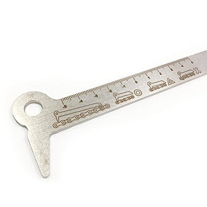 OTOM Motorcycle Chain Checker Wear Indicator 3in1 Exact Chain Hook Bolt Measurement for 520 525 530 Chain Universal Repair Tools