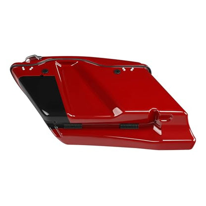 HR3 Billiard Red/Vivid Black 4" Stretched Hard Saddlebags w/Speaker Lids Compatible with 2021 Road Glide Special FLTRXS (Replace for OEM) - color: Billiard Red / Vivid Black
