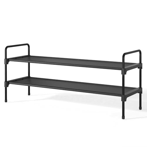 Kitsure Shoe Rack for Closet, Sturdy and Long-Lasting Shoe Shelf, Shoe Rack for Entryway, Personalized DIY Shoe Organizer, Shoe Rack Organizer for Space-Saving, 36.2" x 11.8" x 16.5", Black - color: Black, size: 36.2" Wide - 2 Tier