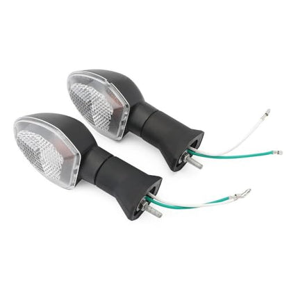 Motorcycle Turn Signals - Amber Light,12V, Halogen Indicator Light Waterproof Clear Lens Fits SUZUKI DRZ 400S /GSX-S 750Z /GSX 1250FA SV 650X DL650 /V-Strom 650 (Pair) - color: Clear