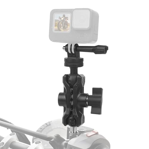 Camera Mount with 360°Dual Ball Head, Motorcycle Handlebar Mounting Bundle Kit for lnsta360 X5/X4/X3/X2/Gopr01/4-20 & Tripod Adapter, Action Camera Mount Adapter for M6 Hole Base,75017 - style: M6 Action Camera Mount Kit