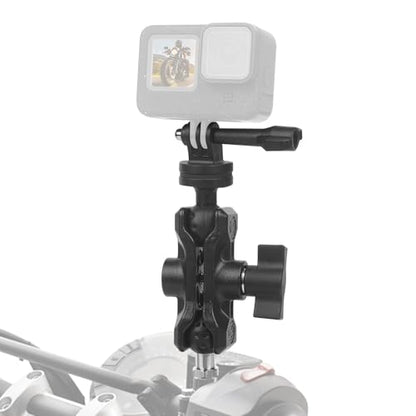 Camera Mount with 360°Dual Ball Head, Motorcycle Handlebar Mounting Bundle Kit for lnsta360 X5/X4/X3/X2/Gopr01/4-20 & Tripod Adapter, Action Camera Mount Adapter for M6 Hole Base,75017 - style: M6 Action Camera Mount Kit