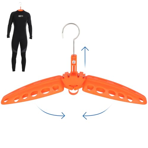 Wetsuit Hanger, Gimilife Surfing & Scuba Diving Accessory, Perfect to Dry Wetsuit Drysuit Life Jacket or BCD, Quick Dry Foldable & Vented Dryer for Wetsuite Dry Suit（1 PCS ） - color: Orange
