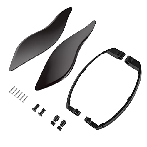 Fairing Air Deflectors for Harley,Side Wings Windshield Adjustable Air Deflectors for Harley Touring Road King Electra Glide Street Glide Road Glide 2014-2023 Blackened Cayenne - color: Blackened Cayenne