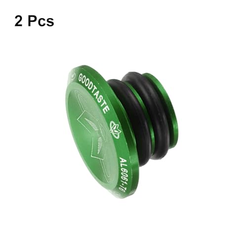 HARFINGTON Bar End Plugs Aluminum Handlebar End Caps Bike Plugs with Matching Rings for MTB Road BMX Fixed Gear Bike, Green - color: Green
