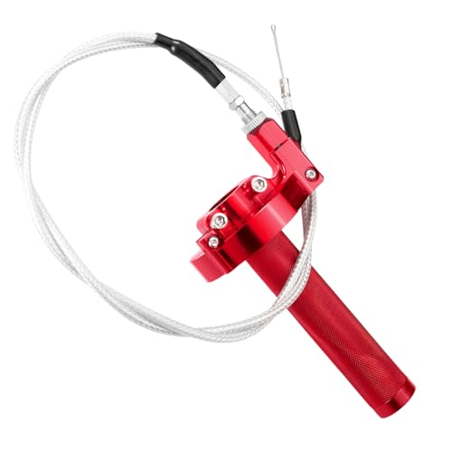 Throttle Grip Throttle Cable Motorcycle 22mm Universal CNC Aluminum Accelerator Throttle Twist Grips Handlebars for KLX CR CRF EXC XR TTR CB SSR ATV Dirt Bike Pit Bike - color: Style-B-Red