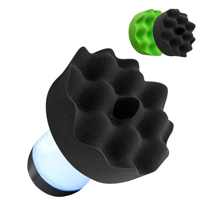 Tire Shine Applicator with 2 Heavier-Duty Detachable Foam Applicator Pads for Car Cleaning and Fine Polishing Reusable Tire Dressing Applicator for Car Truck SUV Motorcycle - style: Thickened Sponge