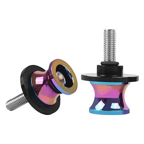 Worldmotop 2PCS 6MM M6 X1.25 Motorcycle Swing arm Spools Swingarm Spools Sliders Stand Screw Replacement for Kawasaki BMW Honda Suzuku Ducati (6MM-Purple) - size: 6MM-Purple
