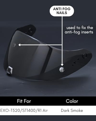 Compatible With EX0 T520 Motorcycle Helmet Visor R1 Air Face Helmet Shield Replacement ST1400 Tinted Visor (Dark Smoke) - color: Dark Smoke