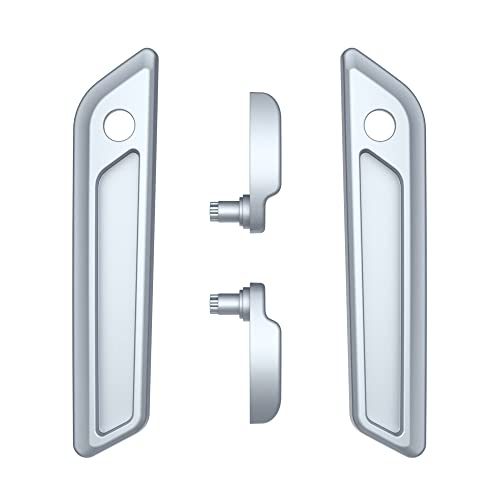 Advanblack Saddlebag Latches Covers, Lid Lifters Levers Fit for 2014+ Harley Touring Hard Saddlebags - Barracuda Silver Denim - color: Barracuda Silver Denim
