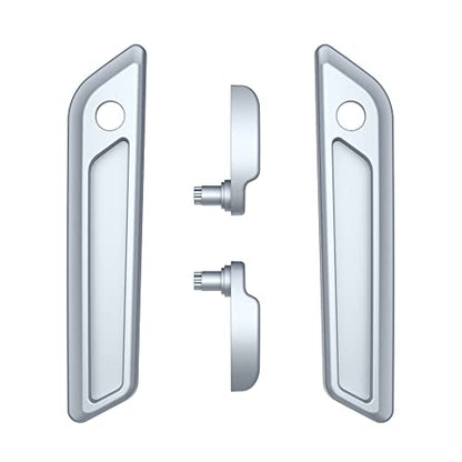 Advanblack Saddlebag Latches Covers, Lid Lifters Levers Fit for 2014+ Harley Touring Hard Saddlebags - Barracuda Silver Denim - color: Barracuda Silver Denim