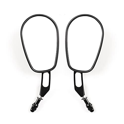 8mm Black Motorcycle Rearview Mirror Rear View Side Mirrors Hollow Styling for Harley Touring Road Glide King Sportster Dyna Softail Touring FLHT Road King FXDF FLSTF Softail Bobber Cruiser - color: Black, size: Motorcycle Rear View Mirrors 28