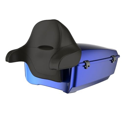 Advanblack King Tour Trunk Pack Compatible with Harley Touring CVO Road Glide, Street Glide, 2023.5 2024 2025 2026 Mounting Rack, Full Backrest & Trunk Liners (Aurora Blue Denim) - color: Aurora Blue Denim