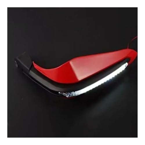 Motorcycle Windproof Handlebar Handguard 1 Pair Brake Lever Guard with Light Hand Shield Protector for Motorcycle - color: White-light red