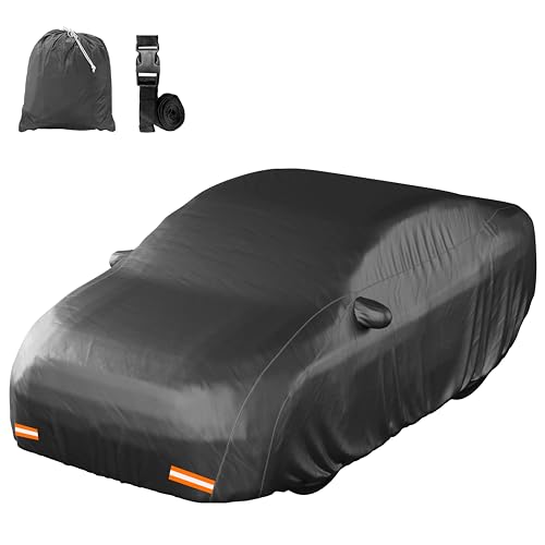 Mockins 200"x75"x47" Large Sedan Car Cover Waterproof All Weather Shield | Dual-Layer 250G PVC + HD Cotton Outdoor Weatherproof Car Covers for Automobiles | Full Exterior Covers for Rain, Snow, Frost - size: Sedan - Large - 200" x 75" x 47"