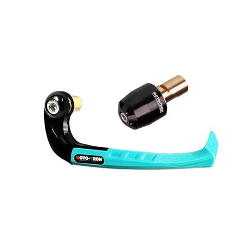 MOTO TRON Motorcycle Bar End Lever Guards Universal CNC Brake Handlebar Protector 7/8" Handlebar Grip Ends Plug Balance Pad Accessories A Set Fit For 14/16/17/18mm - color: Fluorescent Blue, size: 17mm