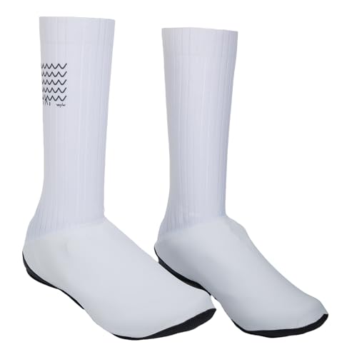 YKYWBIKE Cycling Shoe Covers for Men & Women,Reusable Bike Shoes Covers,Rain Overshoes for Mountain Road Bike Bicycle Cycling Shoes,Waterproof Shoe Cover for Cycling - color: White, size: Medium