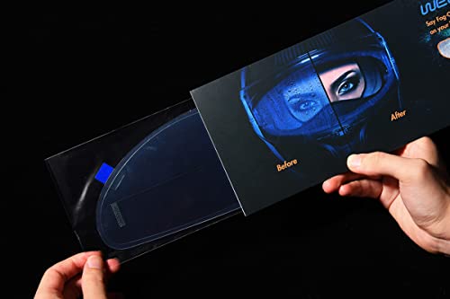 Motorcycle Helmet Visor Anti Fog Film,Helmet Face Shield Anti-fog Insert Film 3.66" x 10.7" | Fog-resistant Clear Visor For Riding in Humid Cold Weather,Easy to Install,No Glue Residue Left,Long-Term Effects,Ride Safe - size: Super Clear - Over 300 Second