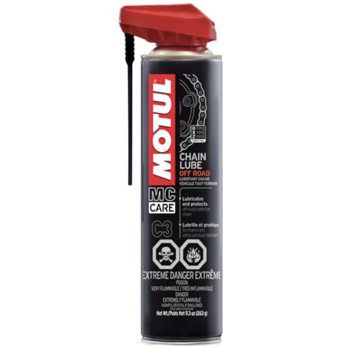 Motul MC Care C3 Off RoadChain Lube – Motorcycle Chain Lubricant Spray for Dirt Bikes & ATVs, High Adhesion, Anti-Wear & Mud Resistance, O-Ring Safe, 9.3 oz