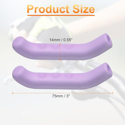 HARFINGTON 1 Pair Bike Brake Lever Cover Silicone Anti-Slip Purple | Brake Lever Grip Protector Handle Protection Covers Sleeve for Mountain Road Bike Cycling - color: Purple