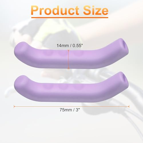 HARFINGTON 1 Pair Bike Brake Lever Cover Silicone Anti-Slip Purple | Brake Lever Grip Protector Handle Protection Covers Sleeve for Mountain Road Bike Cycling - color: Purple