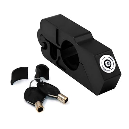 CHIFUN Universal Motorcycle Handlebar Lock CNC Aluminum Handle Bar Grip Throttle Brake Anti-Theft Lock Compatible with ATV Motorbike Scooter Dirt Bike(Black) - color: Black