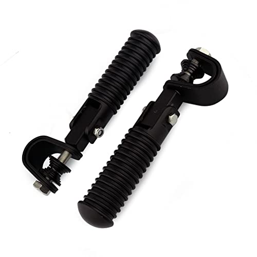 1" (25.4mm) -1.25" (32mm) Motorcycle Highway Engine Crash Bar Guard Foot Pegs Clamp Footrest Mount Rest Rubber For Harley Chopper Bobber Custom (Matte Black) - color: Matte Black