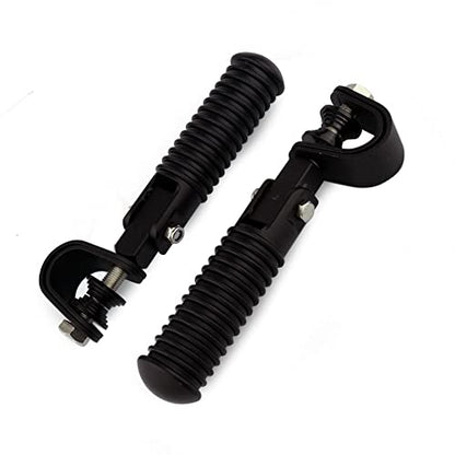 1" (25.4mm) -1.25" (32mm) Motorcycle Highway Engine Crash Bar Guard Foot Pegs Clamp Footrest Mount Rest Rubber For Harley Chopper Bobber Custom (Matte Black) - color: Matte Black
