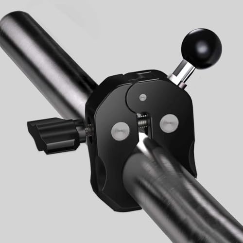 1'' Ball Clamp Handlebar Mount Base with Claw for Handlebar Rail 0.7'' to 1.5'' in Diameter, Compatible with RAM Mounts B Size 1 Inch Ball Double Socket Arm and Bicycle Phone Holder (Black-1)