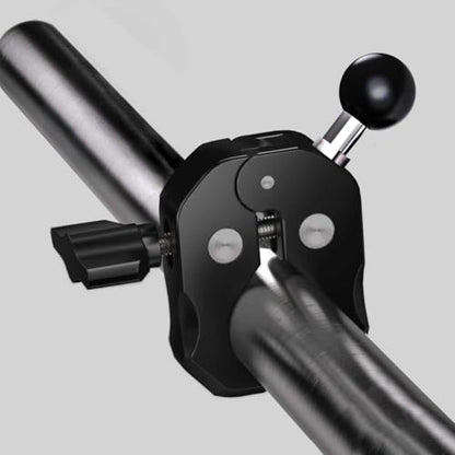 1'' Ball Clamp Handlebar Mount Base with Claw for Handlebar Rail 0.7'' to 1.5'' in Diameter, Compatible with RAM Mounts B Size 1 Inch Ball Double Socket Arm and Bicycle Phone Holder (Black-1)