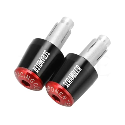 Motorcycles Handlebar Grips Cap Weight PartsAnti Vibration Plug Ends for Ducati Scrambler 2015-2016 15-16 - color: Black red