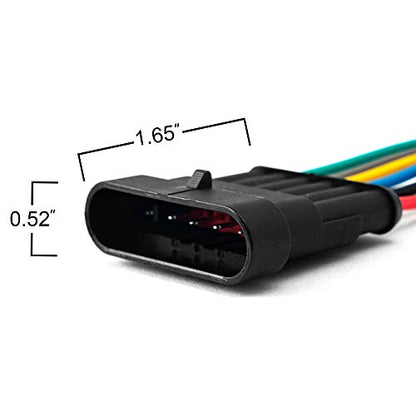 6 Pin Way 16 AWG Car Waterproof Electrical Connector Plug with Wire AWG Marine Pack of 5 - size: 6 Pin
