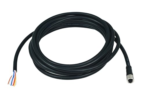 M8 8-Pin Female Connector Cable, A-Coded Straight Circular Industrial Molded Cable, IP67 Waterproof Unshielded PVC Wire, 60V 3A AC/DC, AWG24 - size: 1m, style: 8 Pin Female