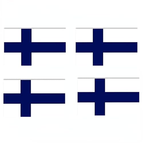 4 PCS Flag Stickers - Finland Flag Stickers Decals for Cup Computer Laptop Car Bumper Window Helmet Musical Instrument with Smooth Surface - size: Finland
