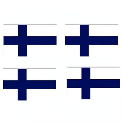 4 PCS Flag Stickers - Finland Flag Stickers Decals for Cup Computer Laptop Car Bumper Window Helmet Musical Instrument with Smooth Surface - size: Finland