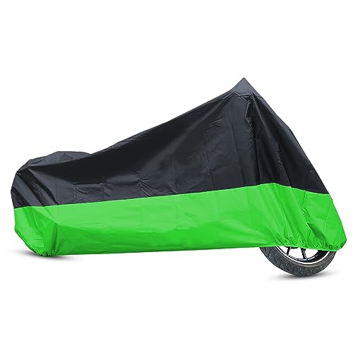 uxcell XXL 190T Rain Dust Protector Black+Green Scooter Motorcycle Cover 104inch for Honda - color: Black Green, size: XX-Large