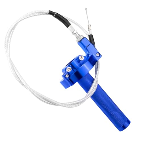 Throttle Grip Throttle Cable Motorcycle 22mm Universal CNC Aluminum Accelerator Throttle Twist Grips Handlebars for KLX CR CRF EXC XR TTR CB SSR ATV Dirt Bike Pit Bike - color: Style-B-Blue