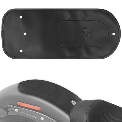 PU Leather Rear Seat Fender Bib Cover for Harley Softail Springer Heritage Classic EFI FLSTCI 2006-2017 Models (Black) - color: Black