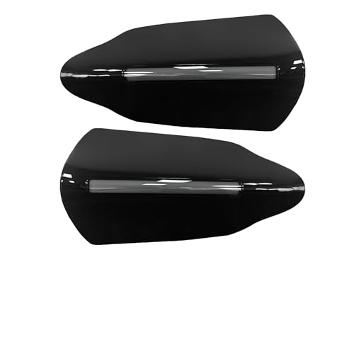 FATECIM Motorcycle Handguards Hand Guards with LED Lights DRL Indicators for Harley 1996-2025 Sportster Dyna Touring Street Road Electra Glide Road King Softail Street Bob Low Rider S Fat Boy (Black)