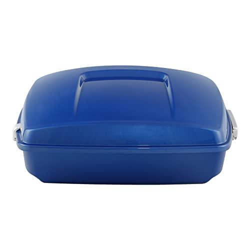 Electric Blue Chopped Luggage Trunk Backrest Pad Mounting Bracket Rack Fit for 2014-Up Harley Touring Models Road King Road Glide Street Glide Electra Glide Ultra-Classic - color: Electric Blue Chopped Trunk Set #2