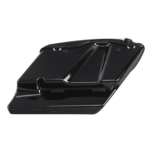TCT-MOTORPARTS 5" Stretched Saddlebags w/LED Saddlebag Run Brake Turn Signal Lights Fit For Harley Touring 2014-2025 Road King Street Glide - color: Stretched Vivid Black w/Light #3