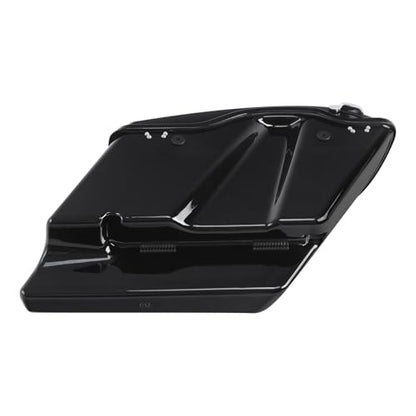 TCT-MOTORPARTS 5" Stretched Saddlebags w/LED Saddlebag Run Brake Turn Signal Lights Fit For Harley Touring 2014-2025 Road King Street Glide - color: Stretched Vivid Black w/Light #3