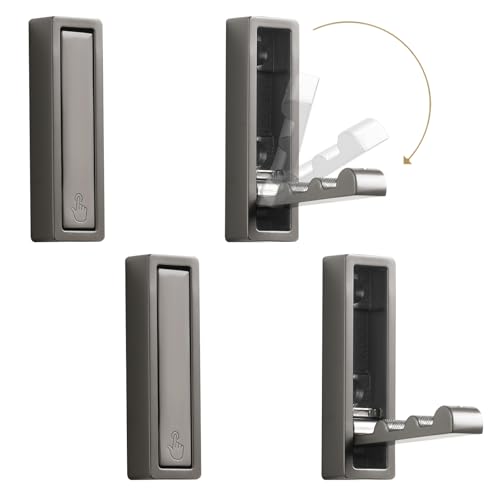 Folding Wall Hook, 4Pcs Foldable Coat Hooks Mounted, Heavy Duty Zinc Alloy No Rust Fold Up Hooks for Hanging Coat, Towel, Key, Hat, Bag, Jacket, Backpack (Gray) - color: Gray, size: 4