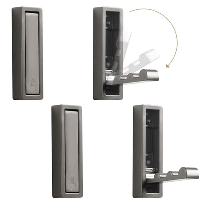 Folding Wall Hook, 4Pcs Foldable Coat Hooks Mounted, Heavy Duty Zinc Alloy No Rust Fold Up Hooks for Hanging Coat, Towel, Key, Hat, Bag, Jacket, Backpack (Gray) - color: Gray, size: 4