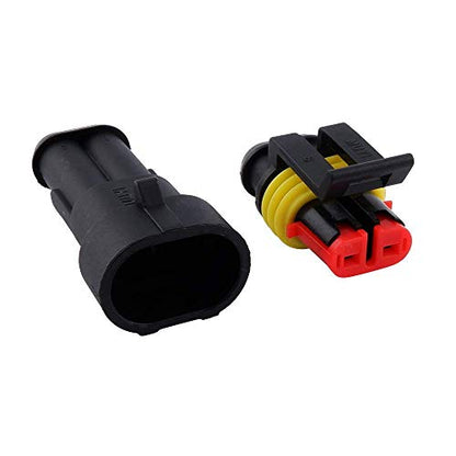 MUYI 10 Kit 2 Pin Way Waterproof Electrical Connector 1.5mm Series Terminals Water Resistend - style: 2pin connector(10 sets)