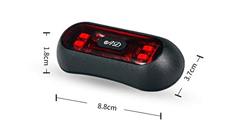Riloer LED Helmet Light, Motorcycle Bike Rear Red Safety Helmet Light, Warning Tail Light for Night Riding with Rechargeable Battery & USB