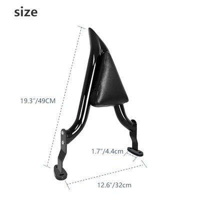 16" Black Road Glide 3 & Freewheeler Sissybar Pad Motorcycle Passenger Backrest Sissy Bar for Harley Davidson FLRT FLTRT 2015-2024 - color: Black