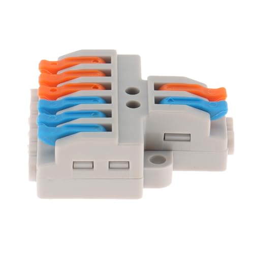 DIANN 10pcs Lever Wire Connectors 2 in 6 Out Circuit Inline Splices Electrical Wire Connector 28-12 AWG Quick Connect Splice Wire Connectors - style: 2 in 6 out