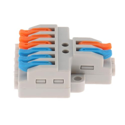 DIANN 10pcs Lever Wire Connectors 2 in 6 Out Circuit Inline Splices Electrical Wire Connector 28-12 AWG Quick Connect Splice Wire Connectors - style: 2 in 6 out